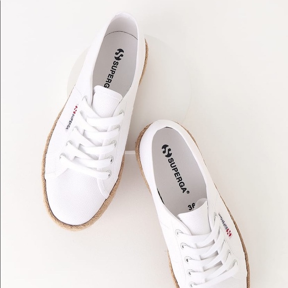 Superga COTROPEW White Platform Espadrille Sneaker - Picture 4 of 8